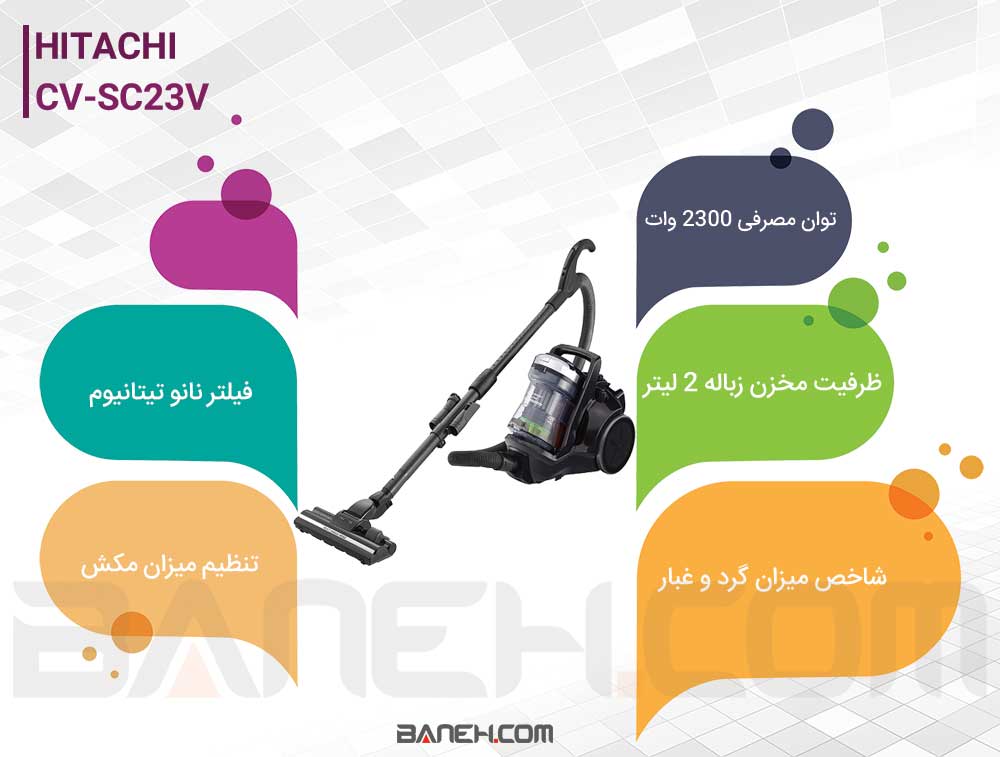 جاروبرقی هیتاچی مخزن دار CV-SC23V Hitachi Vacuum Cleaner