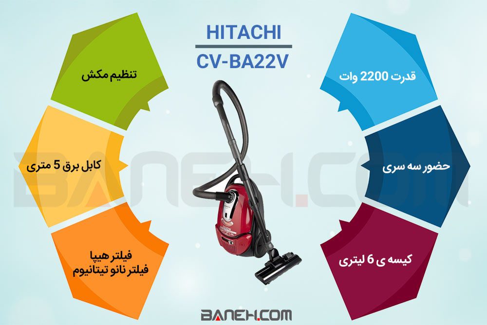جاروبرقی هیتاچی 2200 وات CV-BA22V Hitachi Vacuum Cleaner