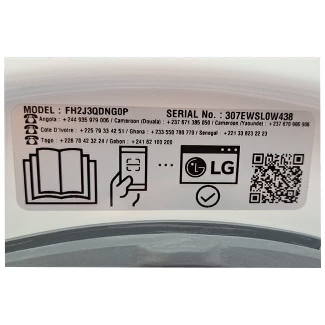 ماشین لباسشویی ال جی 2J3 مدل FH2J3QDNG0P و 7 کیلویی