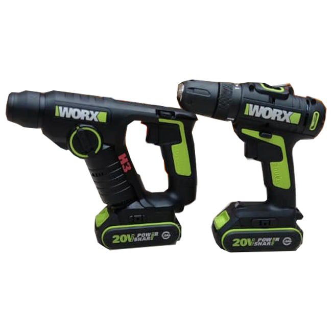 پک دریل چکشی پیچ گوشتی ورکس سه نظام گیربکسی ترکمتردار WU172 WU380.4