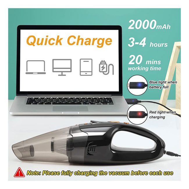 جارو شارژی دستی بی سیم تک موتوره 120 وات اکلو مدل AccLoo ATJ-2166