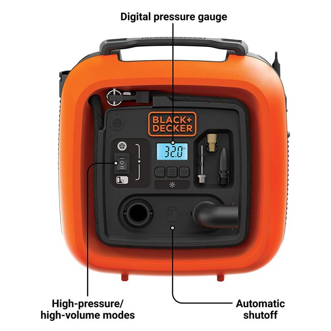 پمپ باد چند منظوره بلک اند دکر 12 ولت مدل DC BLACK+DECKER BDINF12C