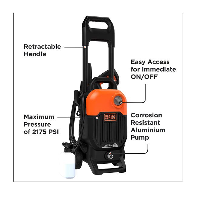 کارواش خانگی بلک اند دکر 150 بار 2000 وات مدل BEPW2000-B5 PSI 2100