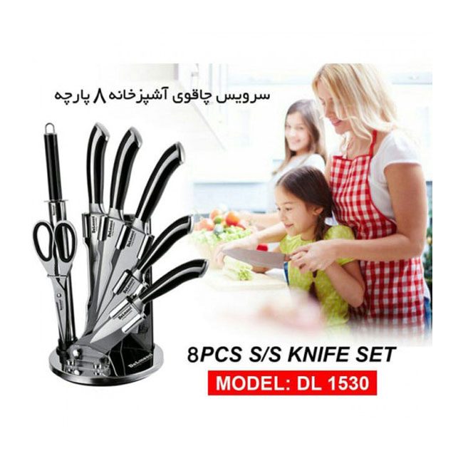 ست چاقو آشپزخانه 8 پارچه دلمونتی Delmonti Knife DL1530