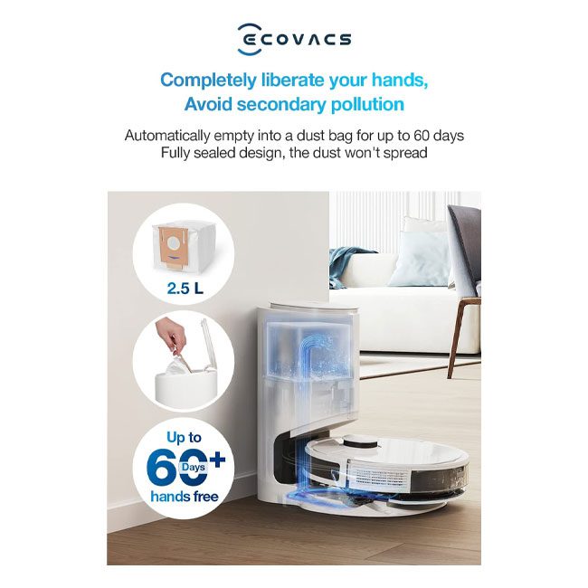 جاروبرقی رباتیک 2300 پاسکال 40 وات اکووکس مدل ECOVACS DLN26