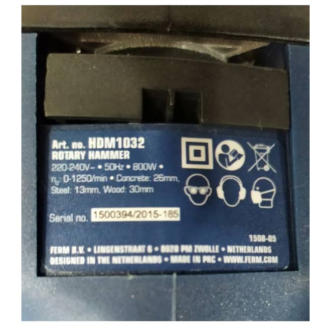 چکش تخریب سه حالته فرم 800 وات 1250 دور Ferm HDM1032