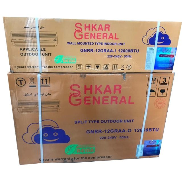 کولر گازی دیواری جنرال شکار مدل لبخندی استیل 12000 GNRR-12GRAA-I T3