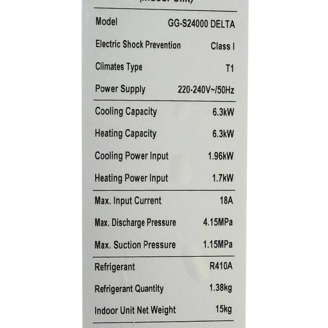 کولر گازی جنرال گلد پلاتینیوم 24000 GG-S24000 Platinum General Gold T1