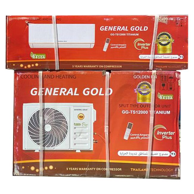 کولر گازی 12000 جنرال گلد اینورتر GG-TS12000 تیتانیوم R410a