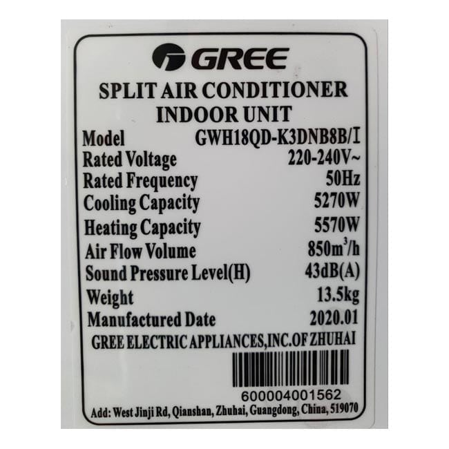 کولر گازی سرد و گرم گری 18000 دیواری اینورتر GWH18QD-K3DNB8B/I T1