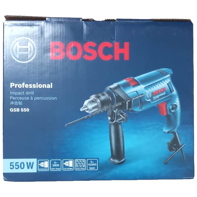 دریل بوش چکشی بتن کن 550 وات سه نظام GSB-550 Bosch