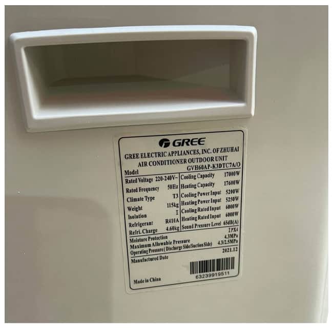 کولر گازی ایستاده گری 60000 اینورتر GVH60AP-K3DTC7A T3