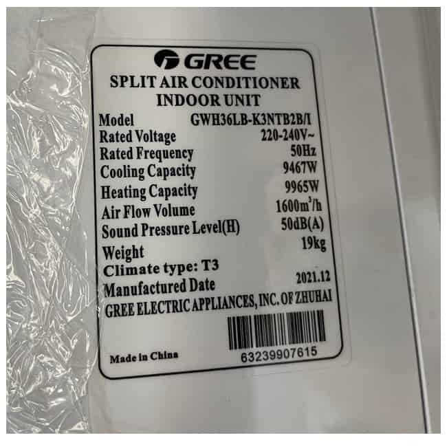 کولرگازی 36000 هزار گری T3 مدل GWH 36000