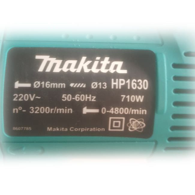 دریل چکشی ماکیتا 710 وات جعبه پلاستیکی Makita Drill HP1630
