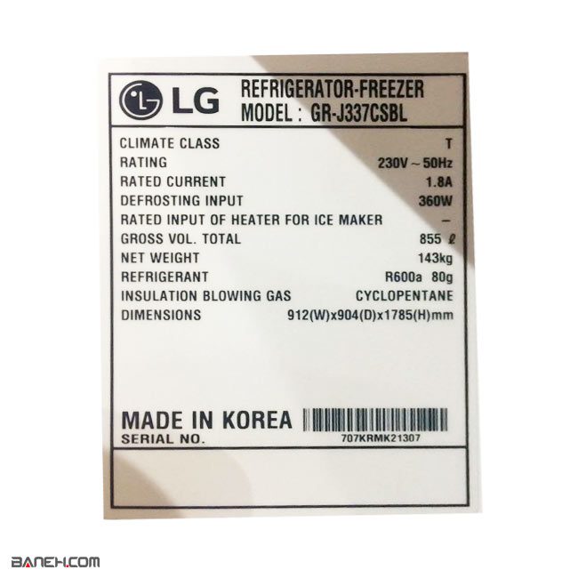 یخچال ساید بای ساید ال جی 34 فوت LG J337 GR-J337