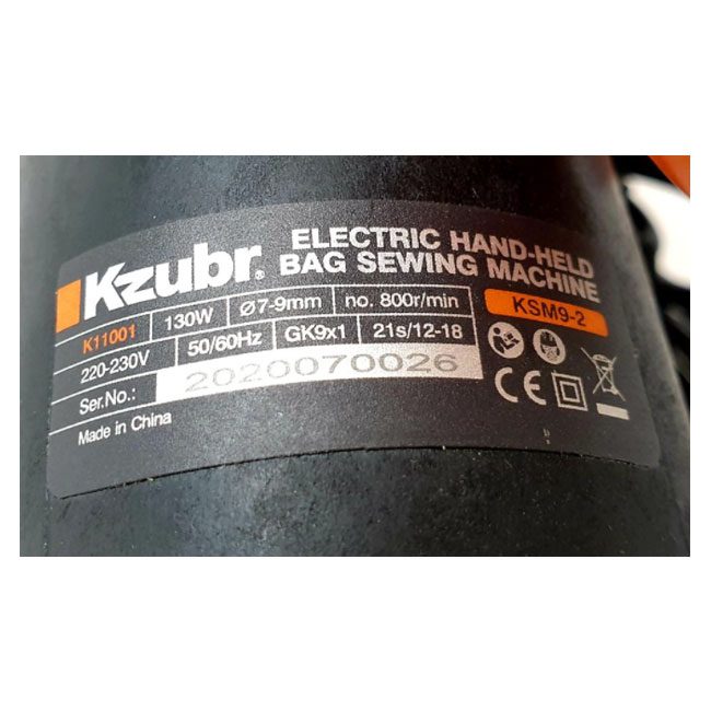 دستگاه گونی دوز 130 وات زوبر 800 دور در دقیقه Kzubr KSM9-2