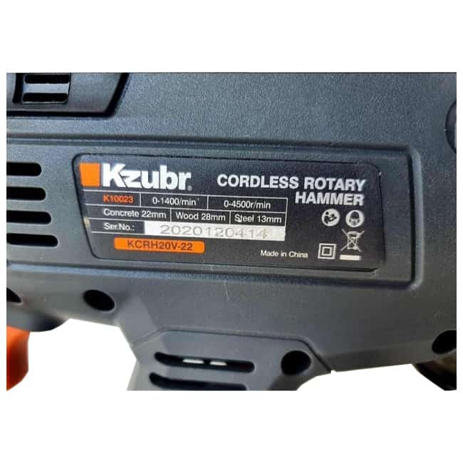 دریل هلتی تخریب شارژی زوبر 20 ولت KCRH20V-22 k10023
