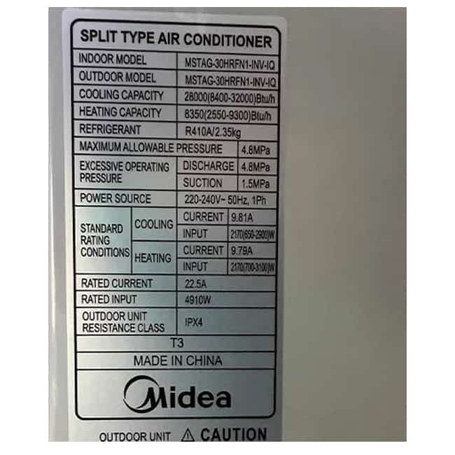 کولر گازی مدیا 36000 اینورتر MSTAG-36HRFN1-INV-IQ T3