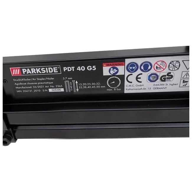 میخکوب و منگنه کوب بادی پارکساید 8 بار PDT 40 G5 Parkside