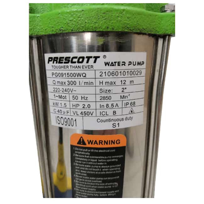 پمپ لجن کش و کف کش پریسکوت 2 اینج 2 اسب PG091500WQ Prescott