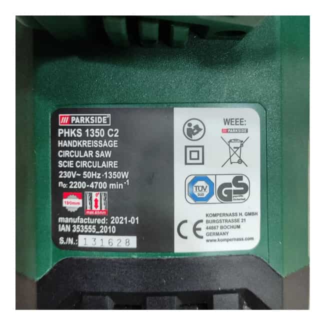 اره دیسکی گردبر 1350 وات پارکساید PARKSIDE PKHS 1350 C2