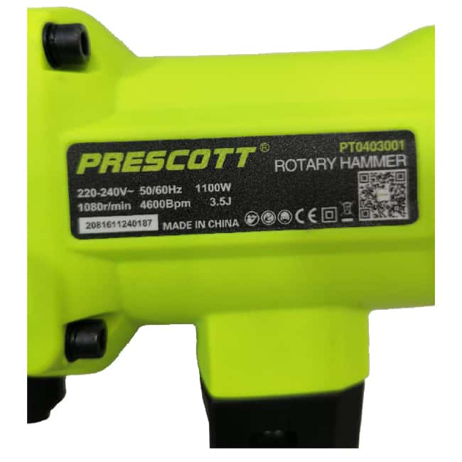 دریل چکش تخریب دوکاره پریسکوت 1100 وات 4 شیار Prescott PT0403001