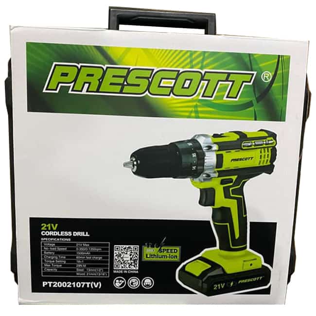 دریل شارژی چکشی پریسکوت PT2002107T(V) سه نظام 13