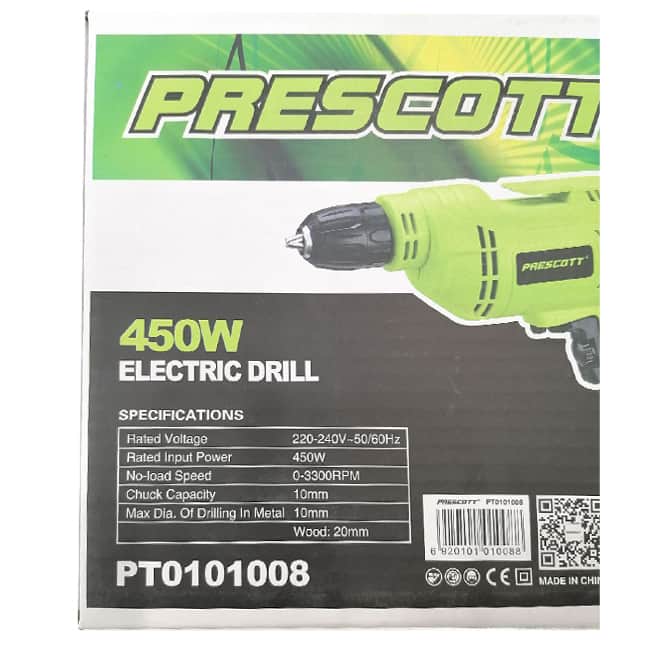 دریل برقی پریسکوت 450 وات دیمردار سه نظام PT0101008