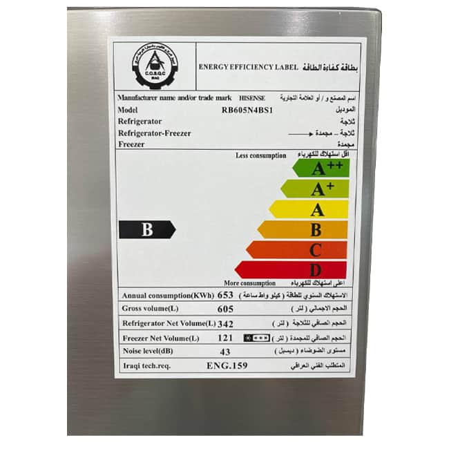 یخچال فریزر بالا و پایین هایسنس RB605N4IBGU