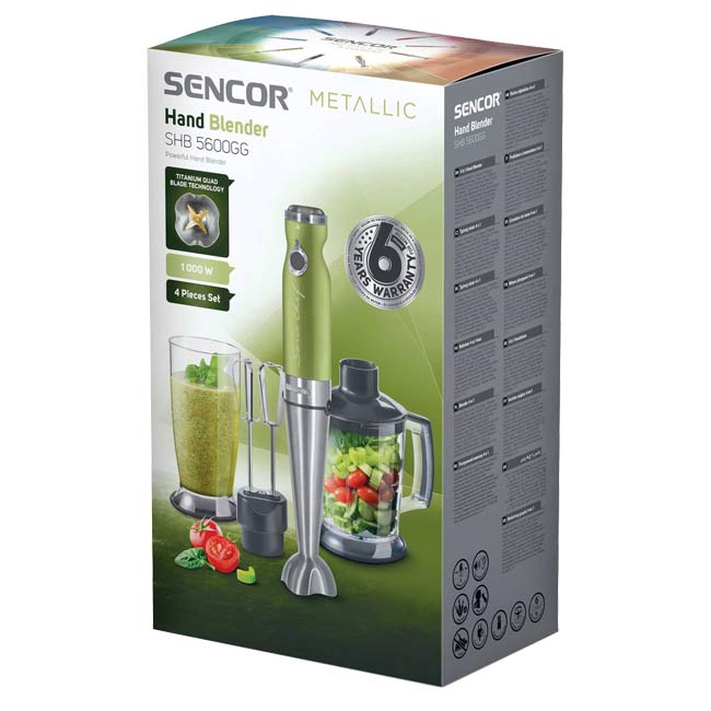 گوشت کوب برقی 4 کاره سنکور 1000 وات Sencor SHB5600G Hand Blender