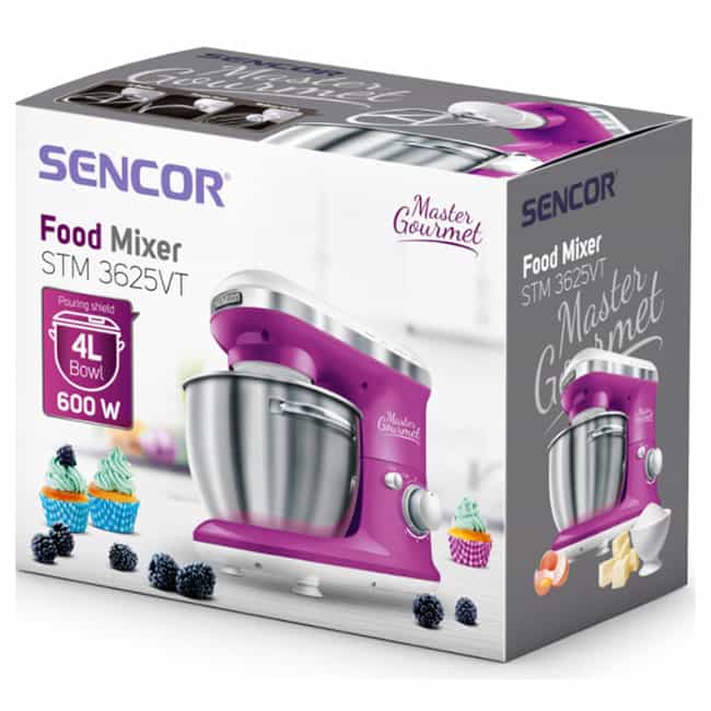 همزن کاسه دار سنکور 600 وات 4 لیتر استیل STM 3625VT Sencor