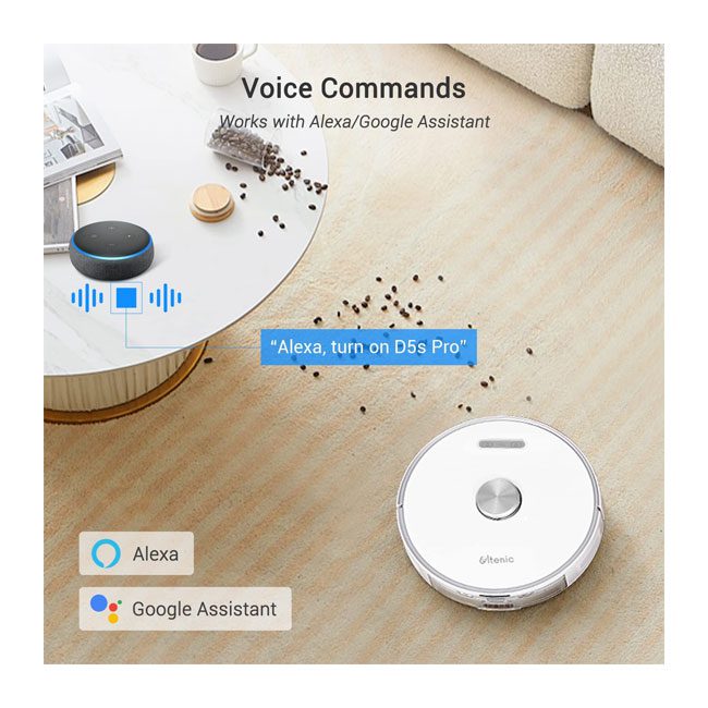 جاروبرقی شارژی رباتیک 50 وات4.3 لیتری 3000Pa مدل Ultenic T10