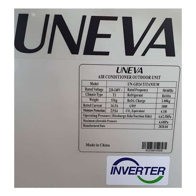 کولر گازی داکت اسپلیت اینورتر 24000 یونیوا UNEVA UN-GD24 Titanium