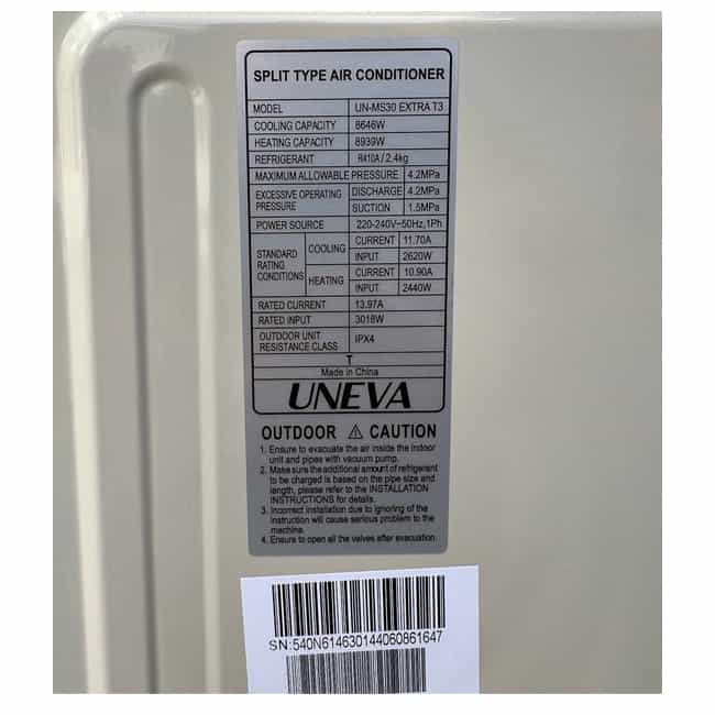 کولر گازی 30000 یونیوا اکسترا UN-MS30 EXTRA T3 R410a