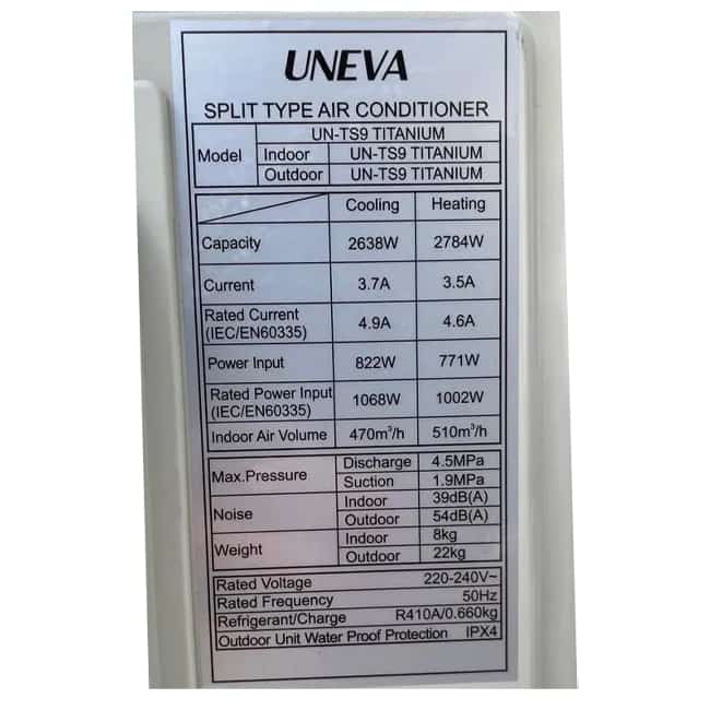 کولر گازی 9000 یونیوا تیتانیوم UN-TS9 Titanium اینورتر