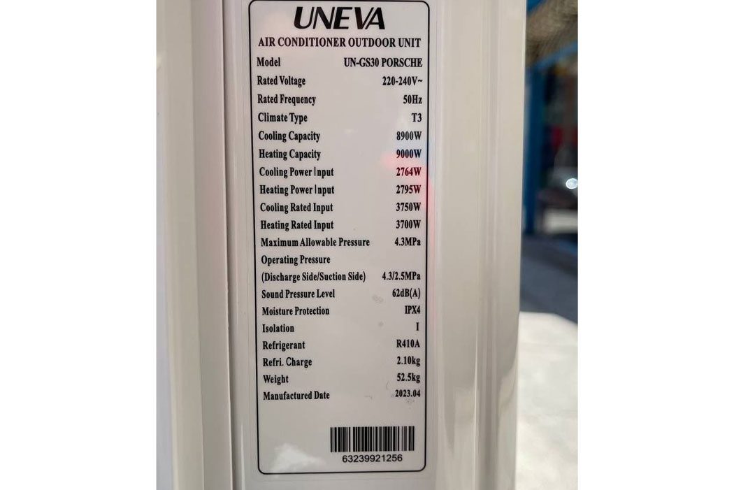 کولر گازی یونیوا اینورتردار T3 30000 مدل UN-GS30 PORSCHE