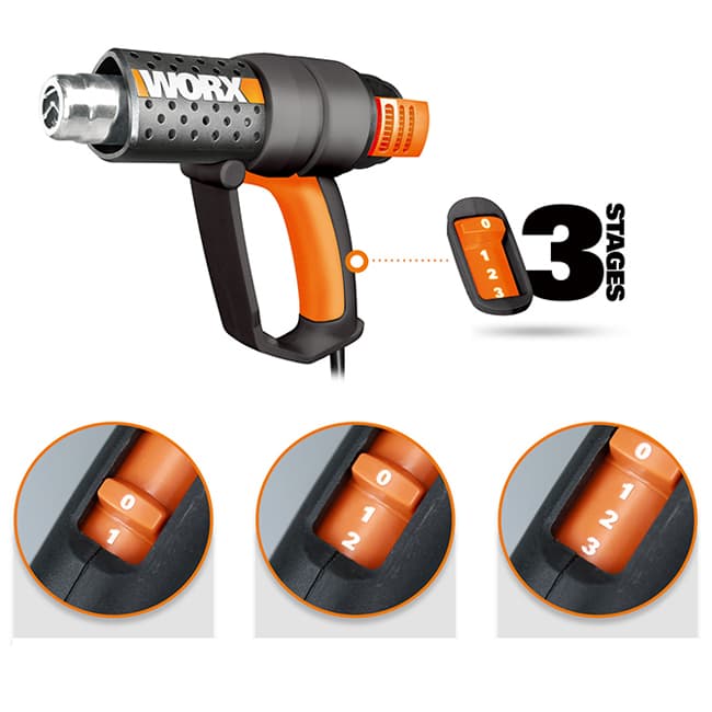 سشوار صنعتی ورکس سه حالته 2000 وات 220 ولت Worx Three Speeds 2000W