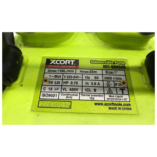 پمپ کف کش 1 اینچ ایکس کورت اسب بخار X01-QDX550