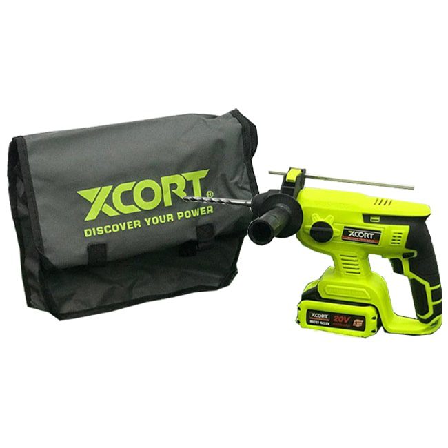 دریل بتن کن شارژی ایکس کورت موتور براشلس 4 شیار Xcort XDC07-204BL