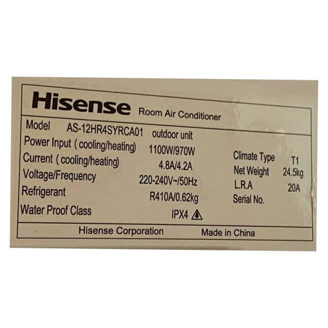 کولر گازی هایسنس 12000 سرما و گرما Hisense AS-12HR4SYRCA01