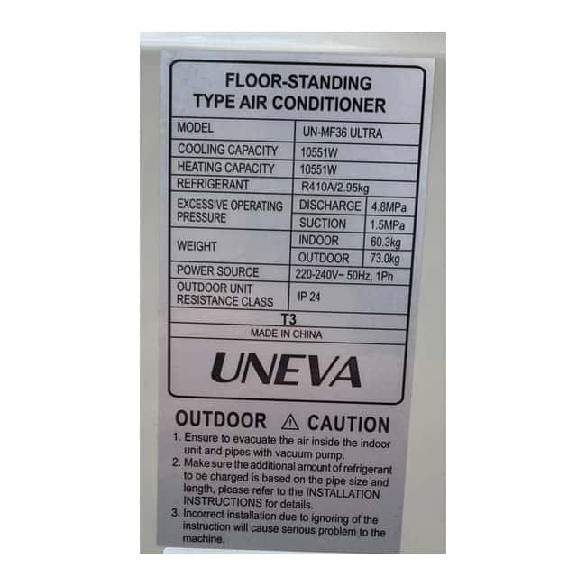 کولر گازی ایستاده یونیوا 36000 سرد و گرم UNEVA UN-MF36 ULTRA