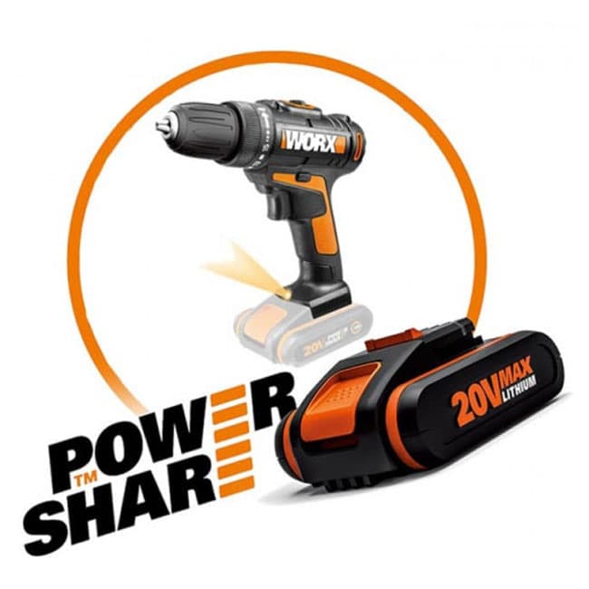 پیچ گوشتی شارژی 20 ولت ورکس Worx Drill WX101.9