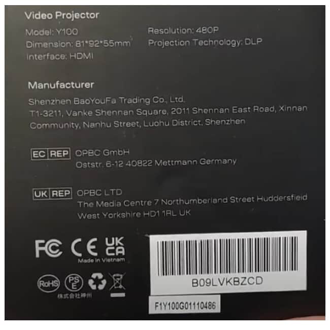 مینی ویدئو پروژکتور یوتون مدل Y100